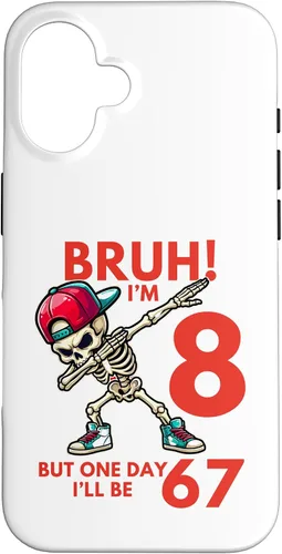 Vista 32 de Bruh I'm 8 But One-Day I'll Be 67 Retro 8th Birthday Kids Case for iPhone 17