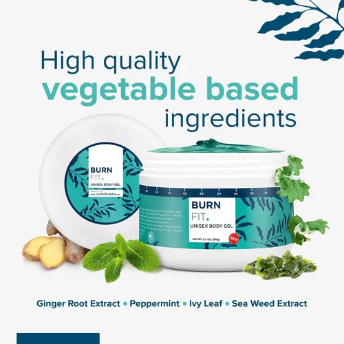 Vista 6 de Gel corporal – Crema anticelulítica de Burn Fit para el vientre y el cuerpo, crema reafirmante y tensora del vientre, crema fría y caliente