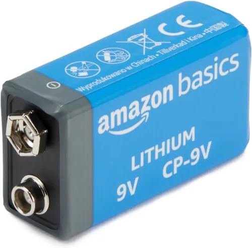 Vista 4 de Amazon Basics Paquete de 2 baterías de litio de alto rendimiento de 9 voltios, 10 años de vida útil, energía duradera, uso al aire libre, rango