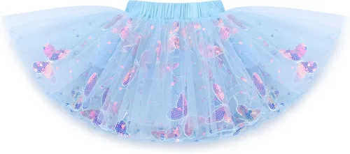 Vista 4 de ODASDO Conjunto de 3 piezas de mameluco de manga corta de algodón con estampado de flores, falda tutú, corona y diadema