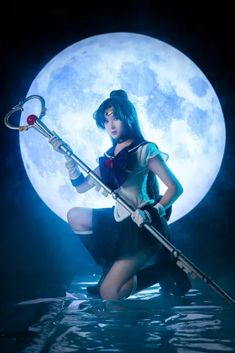 Vista 4 de JWKCOS Sailor Moon Sailor Pluto Setsuna Meiou Disfraz de cosplay SuperS