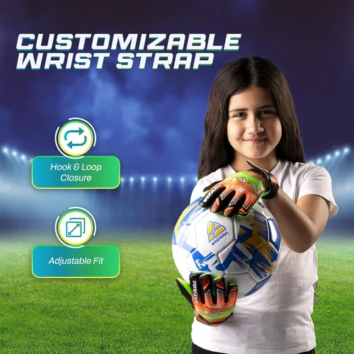 Vista 4 de Vizari Soccer Goalkeeper Gloves – Pro Goalie Gloves for Kids, Youth & Adults Fingersave Protection Durable Grip All-Weather Soccer Gloves for