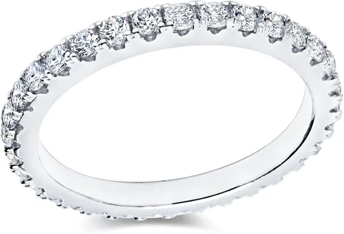 Vista 3 de Bo.Dream - Anillo de boda y de amor eterno de plata de ley con circonita cúbica redonda de 1.5, 2.2, 3 milímetros