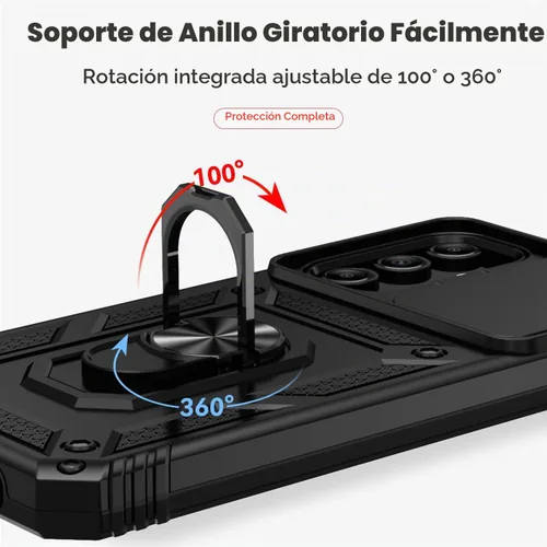 Vista 5 de Funda para Samsung Galaxy A15 5G con cubierta para lente de cámara, protector de pantalla HD, doble capa de grado militar, probada contra caídas