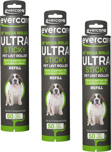 Vista 9 de Evercare Recambio de Rodillo Quitapelusas Mega Multiusos para Pelo de Mascotas de 10", 50 Hojas – Rodillo Adhesivo para Pelo de Mascotas, Removedor