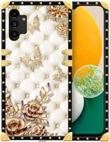 Vista 40 de Funda compatible con Samsung Galaxy A03S 4G, TPU suave de lujo y parte trasera de policarbonato duro para niñas y mujeres, funda protectora a prueba