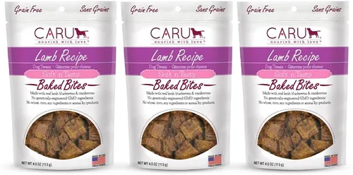 Vista 9 de Caru Soft 'n Tasty Baked Bites - Golosinas para perros, receta de cocodrilo, 3.5 onzas