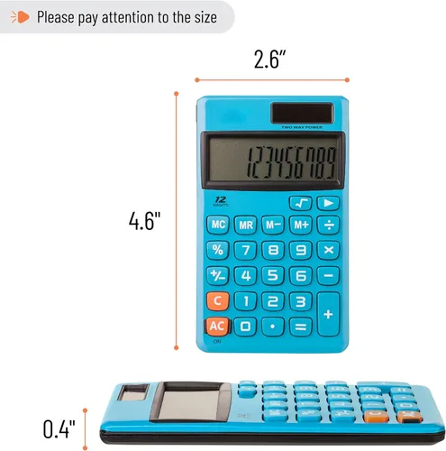 Vista 2 de Mr. Pen - Calculadora de función estándar, 12 dígitos, calculadora solar, calculadoras básicas de oficina (paquete de 2)
