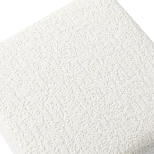 Vista 4 de Adeco Otomán Cubo de Piel Sintética Blanca de 18 Pulgadas de Alto con Almacenamiento, Taburetes Reposapiés de Silla de Terciopelo en Relieve 3D