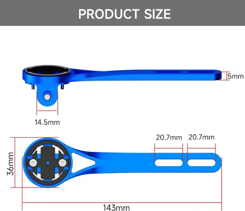 Vista 5 de Soporte para computadora de bicicleta, aleación de aluminio frontal compatible con Garmin, Wahoo, Bryton, Cateyer, cámara de acción deportiva