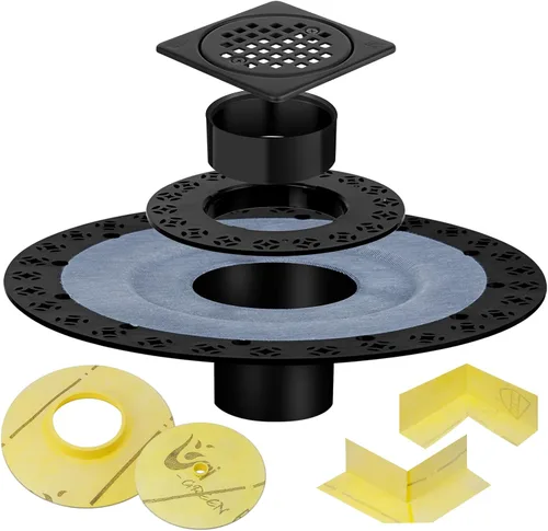 Vista 7 de Kit de brida para desagüe de ducha compatible con desagüe de ducha Schluter Systems kerdi, con brida vertical ABS de 2 pulgadas, tubo de plástico