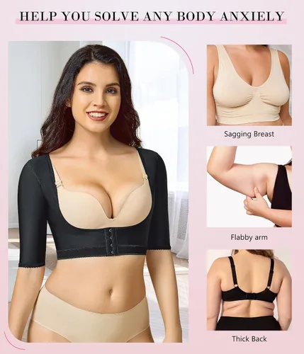 Vista 6 de BRABIC Faja moldeadora para mujer para poscirugía y manga de compresión para moldeador de brazos