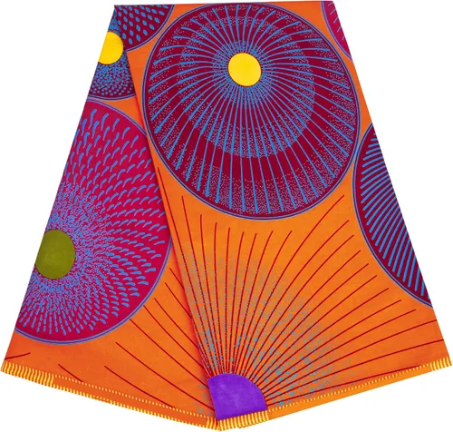Vista 15 de Tela de algodón africana de impresión de cera Ankara de 6 yardas usada para ropa de fiesta artesanía DIY costura textiles 24FS1605