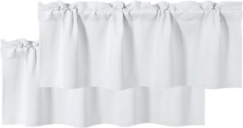 Vista 78 de DWCN Cenefa para ventana de cocina, con bolsillo para barra, para ventana, sala de estar/sótano, 36 x 16 pulgadas de largo, 1 panel, beige