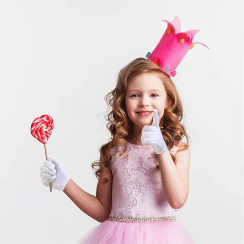 Vista 4 de SATINIOR 8 pares de guantes de disfraz blancos para niños, guantes de vestir formales, guantes de uniforme para niños y niñas, espectáculo de arte