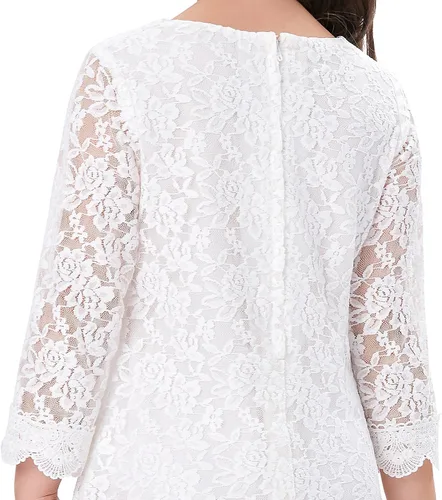 Vista 5 de Grace Karin Vestidos de encaje de flores para niñas, con mangas