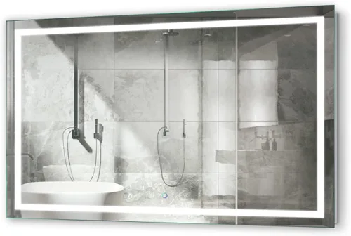 Vista 7 de Krugg Espejo de baño LED cuadrado de 24 x 24 pulgadas Espejo de tocador iluminado incluye atenuador y desempañador Montaje en pared vertical u