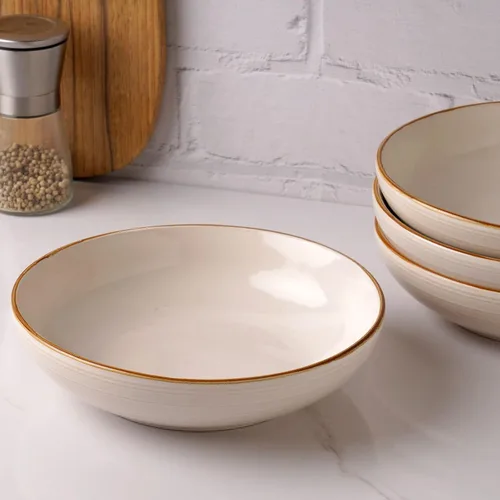 Vista 3 de famiware Tempus - Juego de 4 cuencos para pasta de 8.6'', cuencos de 40 oz para cocina, cuencos hondos de gres para servir, aptos para lavavajillas