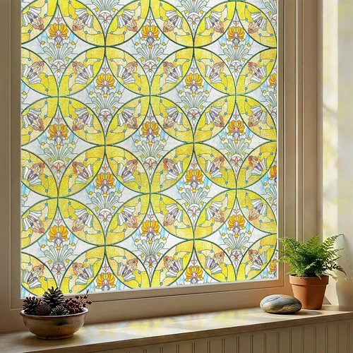 Vista 20 de Película 3D para ventana de vitral, película decorativa de privacidad para ventana de baño, puerta delantera, hogar, bloqueo solar, control