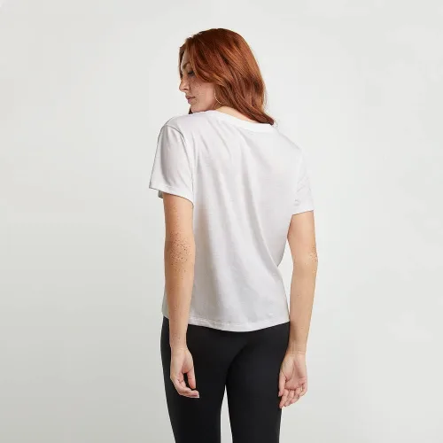 Vista 4 de Champion Powerblend - Camiseta de manga corta para mujer, talla grande, cuello en V, para mujer