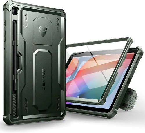 Vista 10 de Dexnor Funda para Samsung Galaxy Tab S6 Lite de 10.4 pulgadas 2024/2022/2020, [Protector de pantalla integrado y soporte] con portabolígrafos