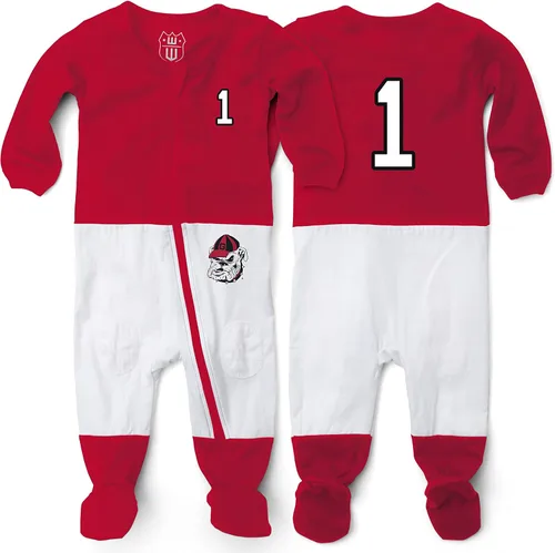 Vista 9 de Wes and Willy Baby College Sports Fan Football Jersey Sleeper