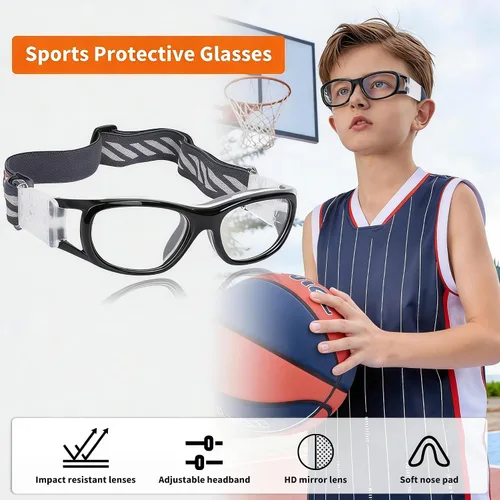 Vista 2 de N/A'' Gafas deportivas para niños, baloncesto, fútbol, entrenamiento, seguras, antiniebla, 7-12