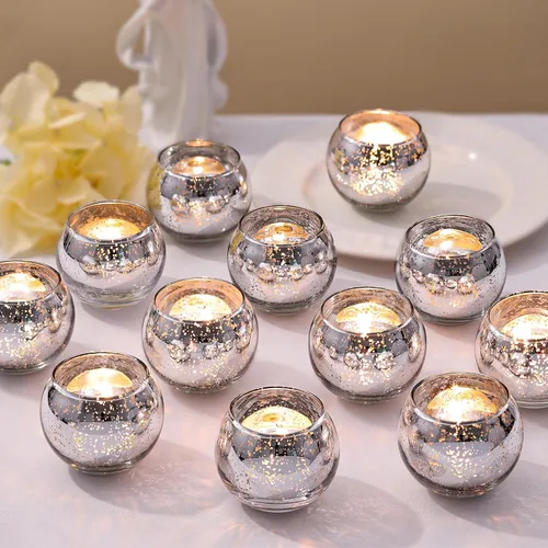 Vista 26 de LETINE 6 portavelas votivas moradas, tamaño votivo estándar para velas votivas regulares, soporte para velas de té para decoración del hogar Púrpura