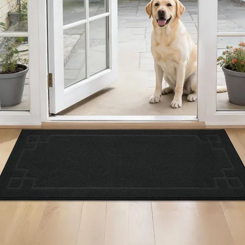 Vista 46 de BEQHAUSE - Tapete para puerta de 20 x 32 pulgadas, antideslizante, lavable para interiores, color beige