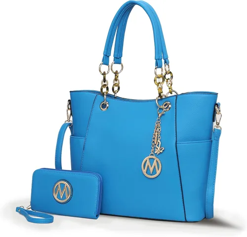 Vista 15 de MKF Collection - Juego de bolsa de mano para mujer, con cartera y asa superior, de piel vegana