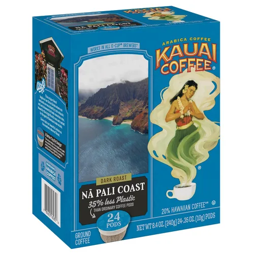 Vista 9 de Kauai Coffee Cápsulas K-Cup para cafeteras Keurig, café arábica, 10% hawaiano, tostado medio, aroma brillante con notas florales, descafeinado, 1
