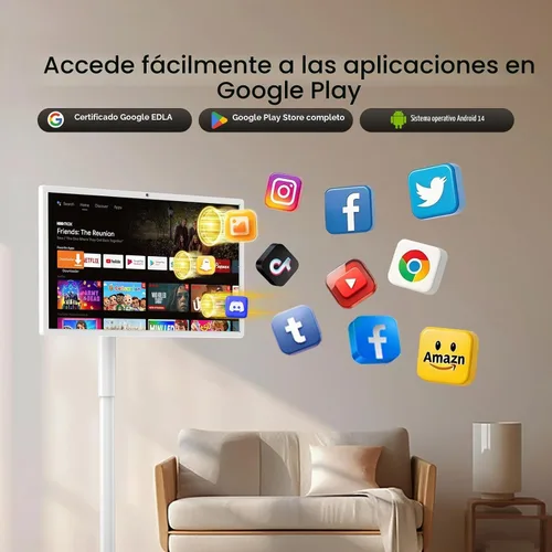 Vista 2 de HORION Smart TV portátil, monitor de pantalla táctil portátil de 27