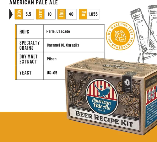 Vista 4 de Kit de recetas para elaborar cerveza (ingredientes) – fabrica tu propia cerveza con Home Brewing - 1 galón, American Pale Ale