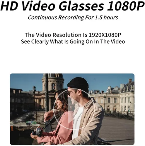 Vista 7 de Gafas de Cámara Gafas de Video Inteligentes con Cámara Gafas Deportivas Portátiles para los Ojos Grabación al Aire Libre Motociclismo Senderismo