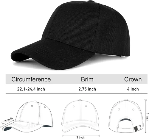 Vista 7 de Edoneery, gorra de béisbol para hombres y mujeres, de bajo perfil, ajustable, de algodón lavado, gorra de golf para papá