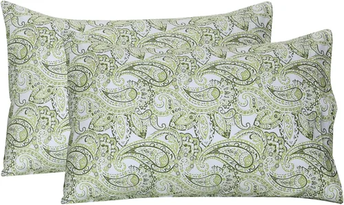 Vista 17 de Feather & Stitch - Juego de 2 fundas de almohada estándar de 100 % algodón, 500 hilos, fundas de almohada suaves con cierre tipo sobre, suaves
