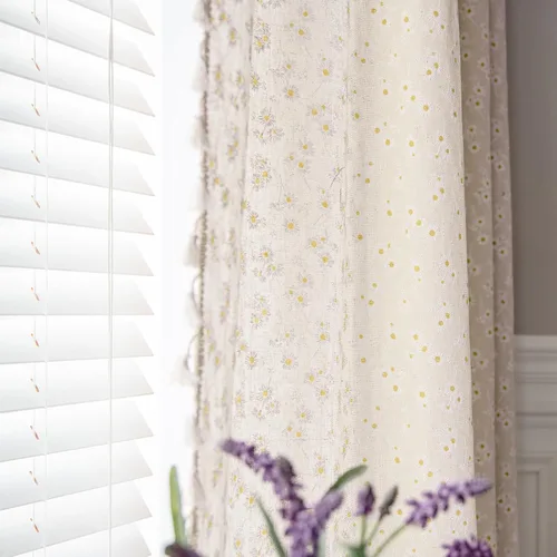 Vista 10 de Cortinas florales de granja semiopacas para sala de estar, de 63 pulgadas de largo, mezcla de lino y algodón, paneles de cortina de ventana cortos