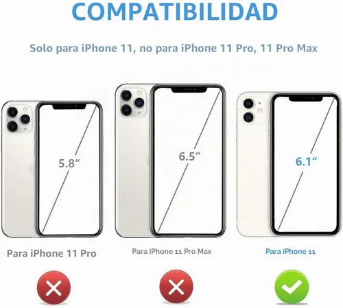Vista 2 de ONETOP Funda tipo cartera para iPhone 11 con tarjetero de crédito, color Negro
