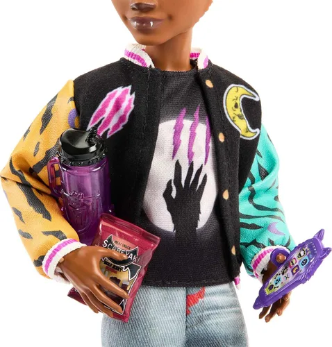Vista 4 de Muñeca de Monster High, muñeca Clawdeen Wolf con bulldog gárgola mascota y accesorios temáticos