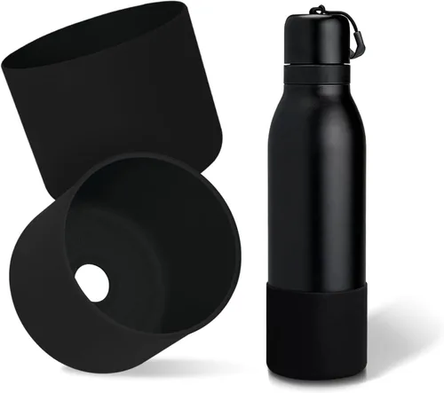 Vista 26 de 2 botas de silicona superiores para Owala FreeSip Twist de 24 onzas, funda inferior resistente a los arañazos, accesorios de botella de Owala