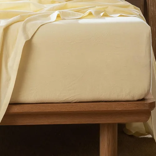 Vista 25 de MooMee Sábana bajera ajustable de solo 100% algodón lavado con textura parecida al lino, transpirable, duradera, suave, cómoda, bolsillo profundo