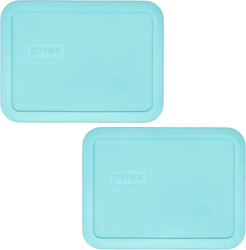 Vista 2 de Pyrex 7210-PC - Tapa de repuesto para almacenamiento de alimentos turquesa blanqueada al sol, 3 tazas, fabricada en Estados Unidos