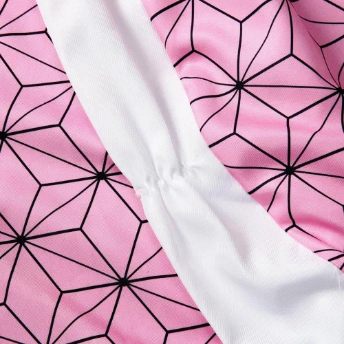 Vista 7 de PARAWEYSE Full Set Anime Cosplay Womens Halloween Costume For Nezuko Party Role Cloak Kimono Outfit WShoes Wig