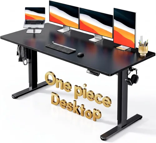 Vista 15 de HUANUO Escritorio Eléctrico de Pie, Superficie de Escritorio de Una Sola Pieza de 40" x 24", Escritorio de Computadora de Altura Ajustable, 4 Negro