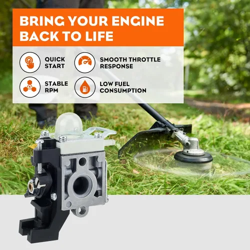 Vista 4 de Hipa SRM 225 Carburador para Echo SRM-225 PAS 225 GT225 GT-225 SRM225 PE225 PE-225 PAS225 PAS-225 SHC225 PPF225 Weedeater Trimmer Reemplazar RB-K93