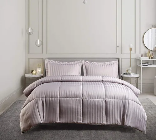 Vista 33 de Blue Ridge Home Fashions Kathy Ireland-Essentials - Juego de edredón reversible de 3 piezas de microfibra con diseño de damasco, color chocolate