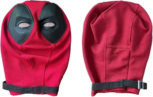 Vista 3 de Máscara roja de Halloween para adultos, disfraz de cosplay con máscara de ojos de silicona de látex
