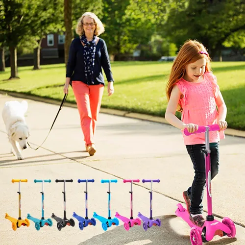 Vista 9 de ChromeWheels Mini Scooter para Niños Pequeños, Scooters Deluxe de 3 Ruedas para Niños, 4 Alturas Ajustables con Scooters de Patada