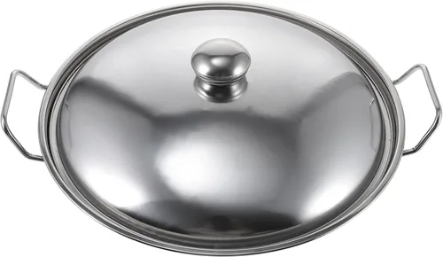Vista 11 de Hemoton Olla caliente de acero inoxidable con tapa de doble asa, olla multiusos para cocina casera, calentamiento rápido de 10.62 pulgadas