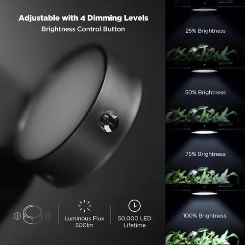 Vista 3 de ONF Mist O Shelf - Luz magnética LED colorida para promover el crecimiento de plantas de interior, puerto tipo C adaptable para decoración